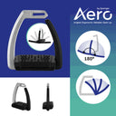 Aero-Steigbügel silber eloxiert - 120 mm Trittweite ESKOTOMIC